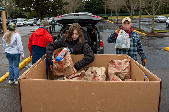 bags into carton